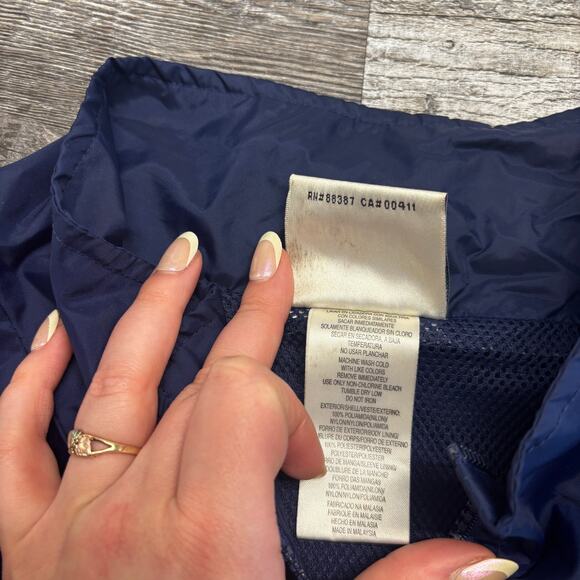 Vintage Adidas Jacket Navy Maroon Mens XL Full Zip Windbreaker Track 90s Nylon - Picture 8 of 11